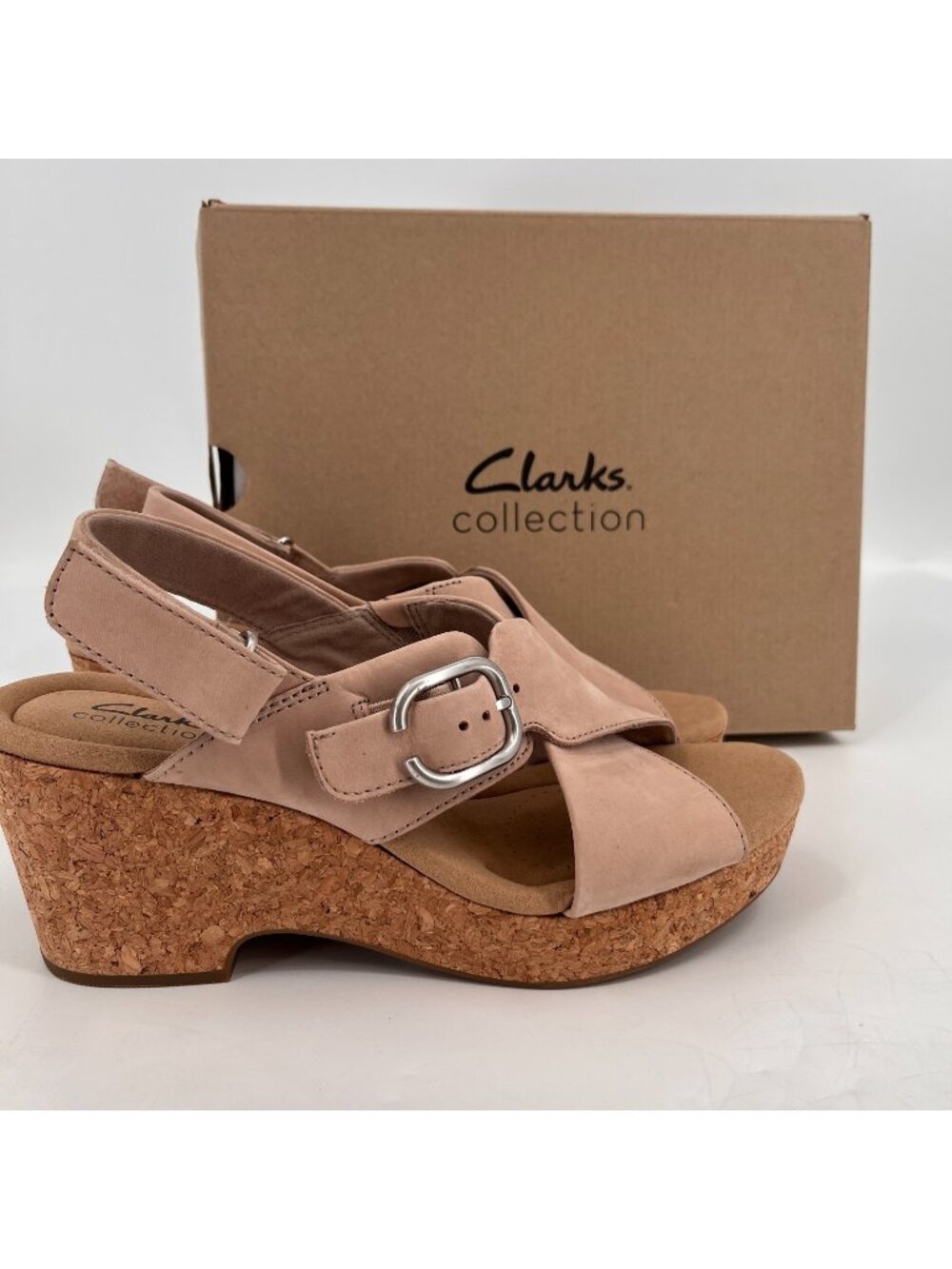 Clarks Giselle Dove Women's Sandals Sand Nubuck : 10 M - Medium, Leather/Rubber
